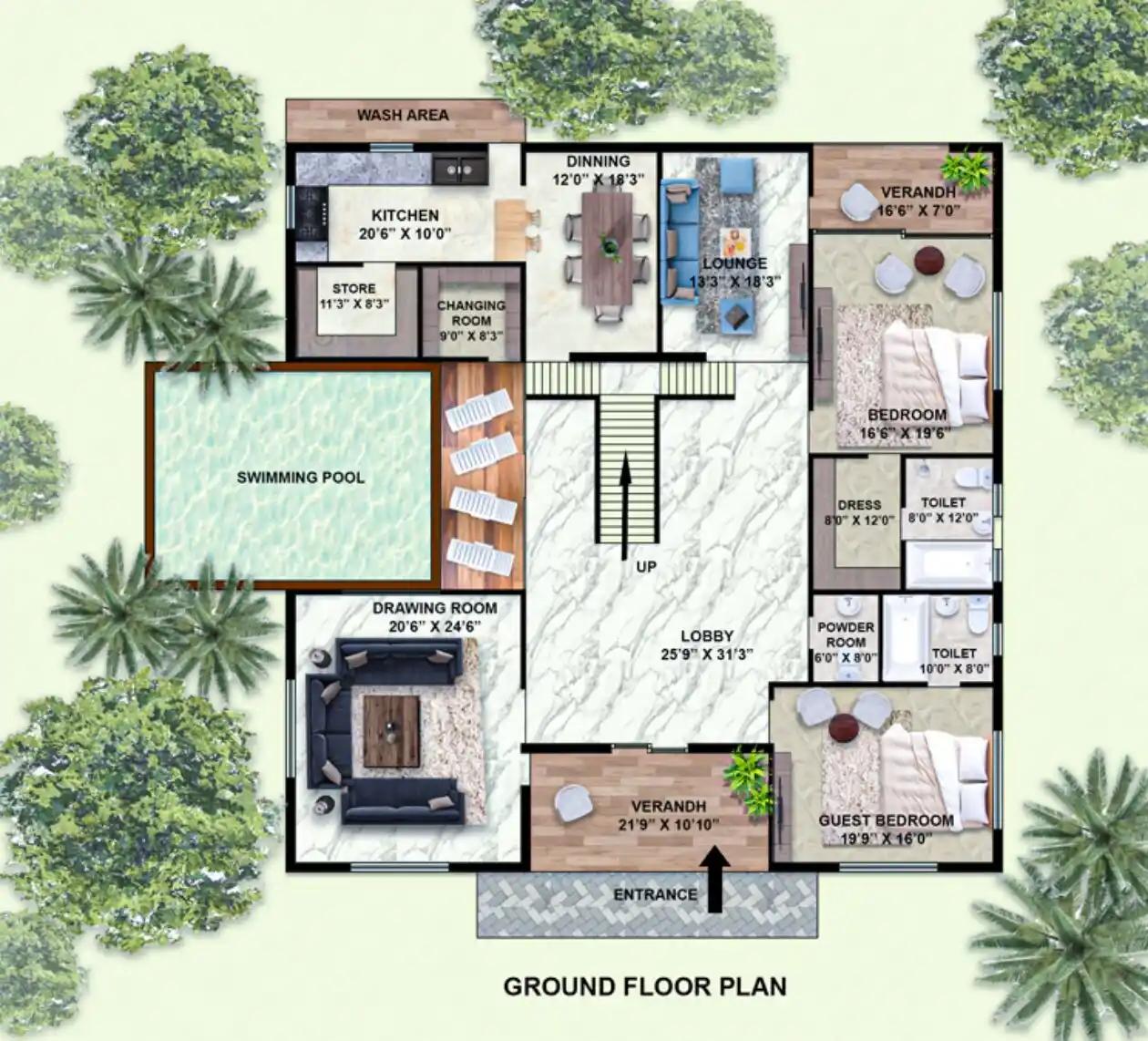 Floor Plan Rendering, Jharkhand